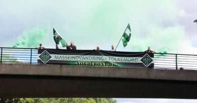 “Mass Immigration = Genocide” Banner Drop in Denmark “Mass Immigration = Genocide” Banner Drop in Denmark