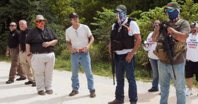 BLM Demonstrators March to Entrance of KKK National Director Thomas Robb’s Private Arkansas Compound BLM Demonstrators March to Entrance of KKK National Director Thomas Robb’s Private Arkansas Compound